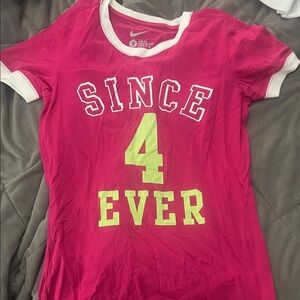 Nike Pink and Green Graphic Tee